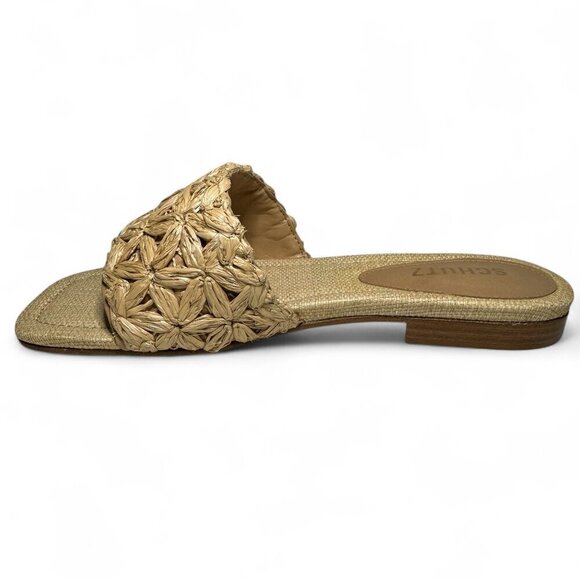 Schutz Women's Ayla Flat Straw Sandal Sz 6.5 B Nude NEW IN BOX - Picture 6 of 10